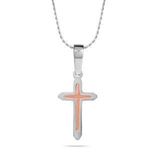 Sacred Cross Platinum And Rose Gold Pendant