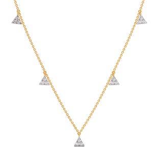 Triangle Enigma Diamond Charm Necklace