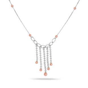 Snow Flurry Platinum Lariat Necklace