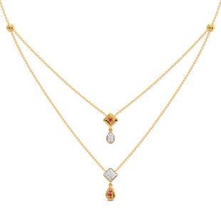 Vice Versa Pearl Diamond Layered Necklace