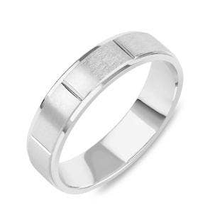 Curve Slash Platinum Band For Him