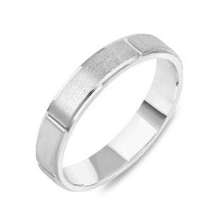 Curve Slash Platinum Band For Her