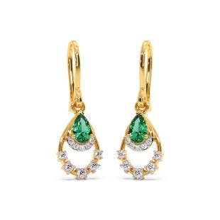 Verdant Splendor Diamond And Gemstone Dangle Earrings