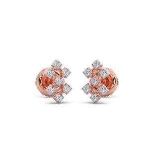 Geometric Grace Diamond Stud Earrings