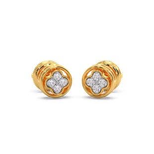 Enchanted Clover Diamond Stud Earrings