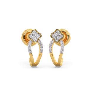 Tale Of Clovers Diamond Half Hoop Earrings