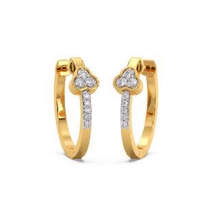 Clover Cascade Diamond Hoop Earrings