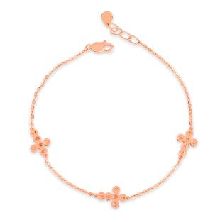 Looped Square Symbol Gold Chain Bracelet
