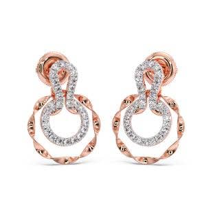 Swerve Twist Diamond Stud Earrings