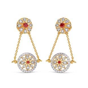 Golden Era Diamond And Gemstone Dangle Earrings