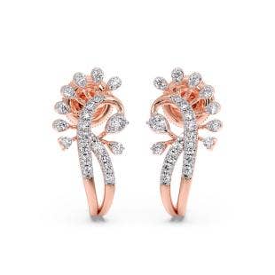 Peacock Diamond Half Hoop Earrings
