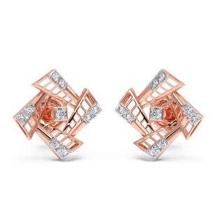 Windmill Fan Diamond Stud Earrings