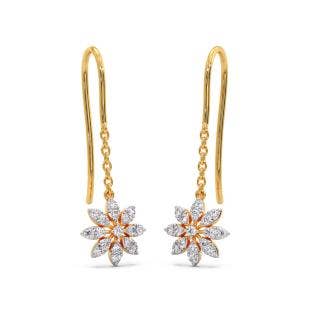 Morden Floral Diamond Dangler Earrings