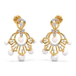 Luxurious Pearl Diamond Chandbali Earrings