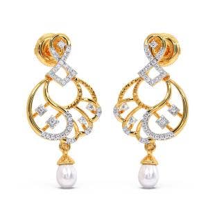 Prisha Pearl Diamond Chandbali Earrings