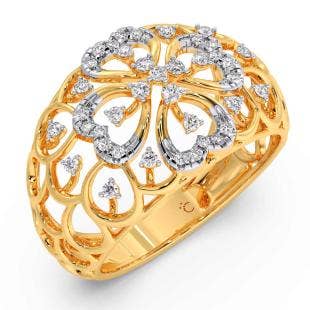 Flowery Flare Diamond Ring