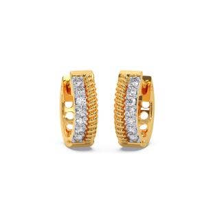 Two Line Diamond Huggie Earrings