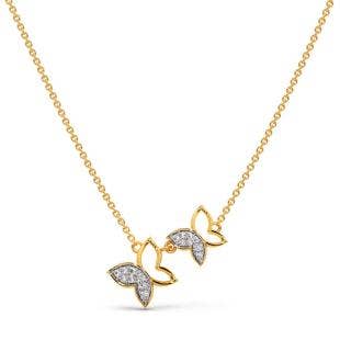 Papilio Butterfly Diamond Pendant Necklace