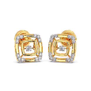 Square Glo Diamond Stud Earrings