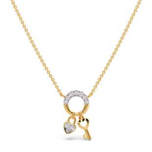 Love Lock Diamond Pendant Necklace