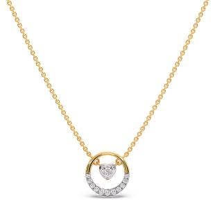 Heart In Orbit Diamond Pendant Necklace