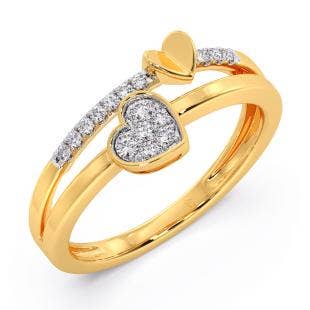 Couple Heart Diamond Ring