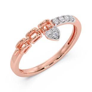 Ava Heart Diamond Charm Ring