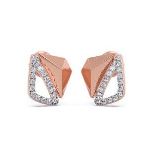 Pyramid Diamond Stud Earrings