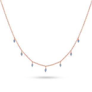Pear Drop Gold And Gemstone Charm Necklace