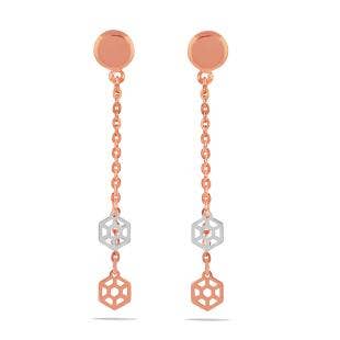 Hexagon Gold Dangle Earrings