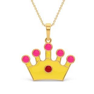 Princess Tiara Kids Gold Pendant