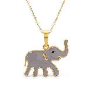 Naughty Elephant Kids Gold Pendant