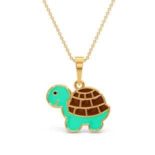little Turtle For Kids Gold Pendant