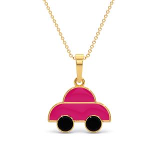 Pink Car Gold Pendant