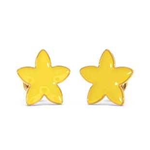 Yellow Star Kids Gold Earrings