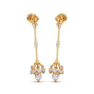 Aashvi Pearl Diamond Drop Earrings