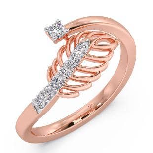 Feather Diamond Ring