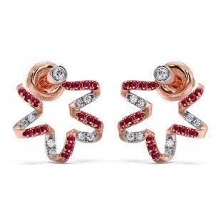 Flow Strip Diamond And Gemstone Earrings