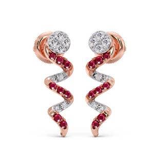 Snakelet Diamond And Gemstone Earrings