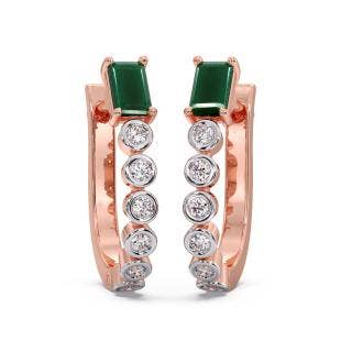 Harini Diamond And Gemstone Hoop Earrings