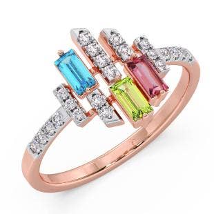 Rainbow Diamond And Gemstone Ring