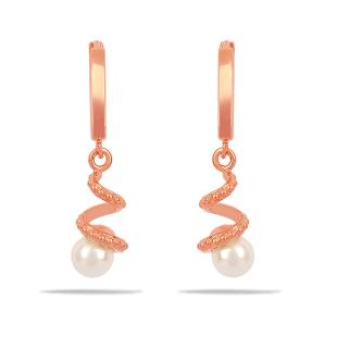 Drop Pearl Gold Dangle Earrings