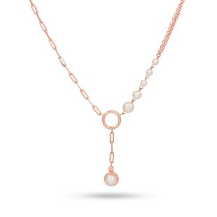 Glisse Pearl Gold Lariat Necklace
