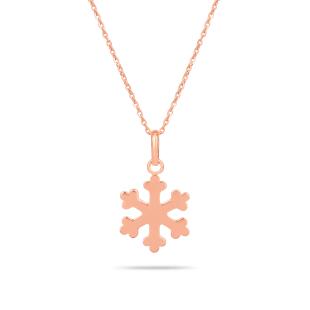 Winter Snowflake Gold Pendant