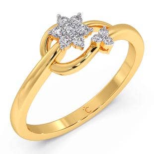 Sparkling Flower Diamond Ring