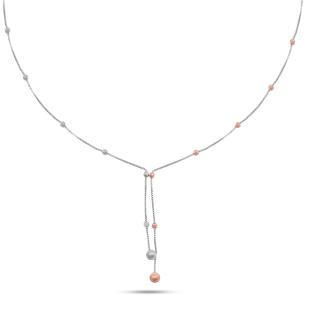 Elizha Platinum And Rose Gold Lariat Necklace