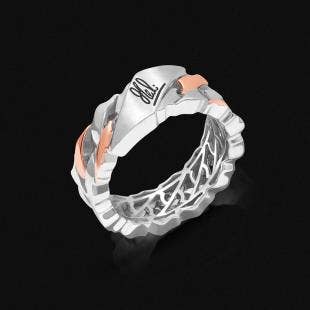Thala Dhoni Signature Two Tone Platinum Cuban Ring For Men