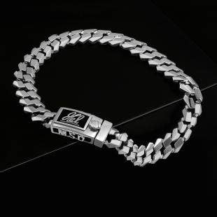 MS Dhoni Double Cuban Link Platinum Bracelet For Men