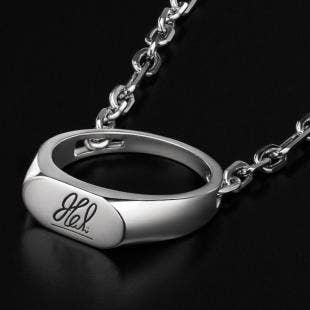 Mahi Signature Ring Pendant Platinum Chain For Men