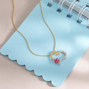 Ruth Heart Diamond And Fancy Stone Pendant Necklace